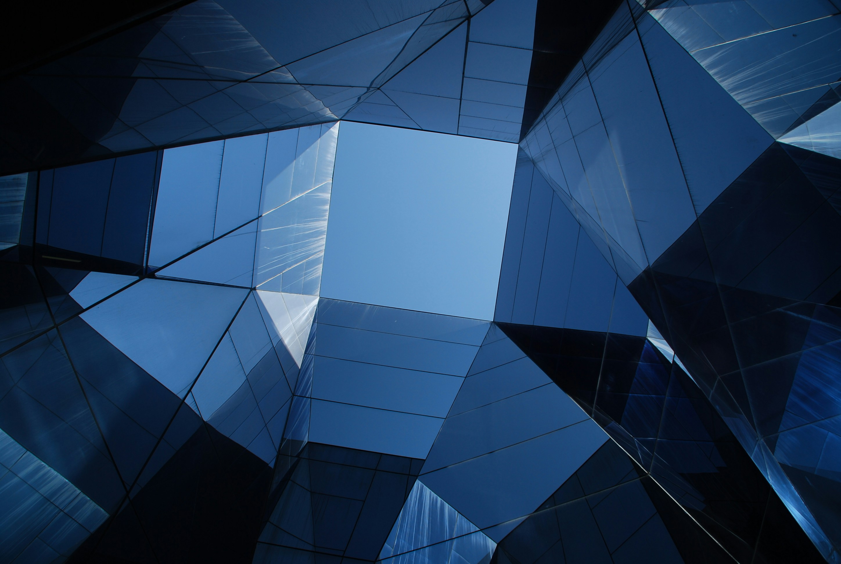 Contemporary blue glass architecture